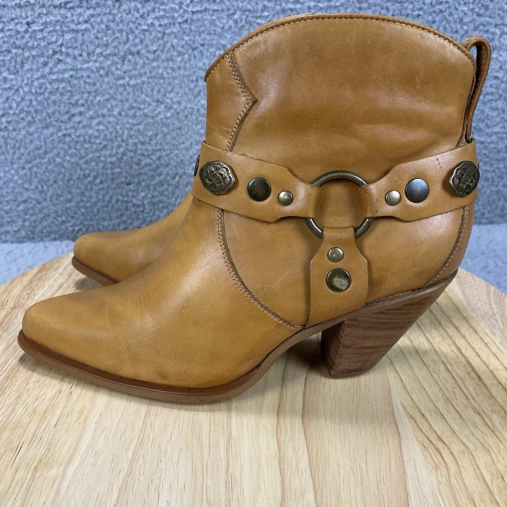 Durango Boots Women 6.5 M Brown Ankle Leather Western Cowgirl Zipper Embellished - Picture 3 of 16